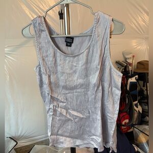 Eileen fisher Textured Silk Jacquard Ballet Neck Tank